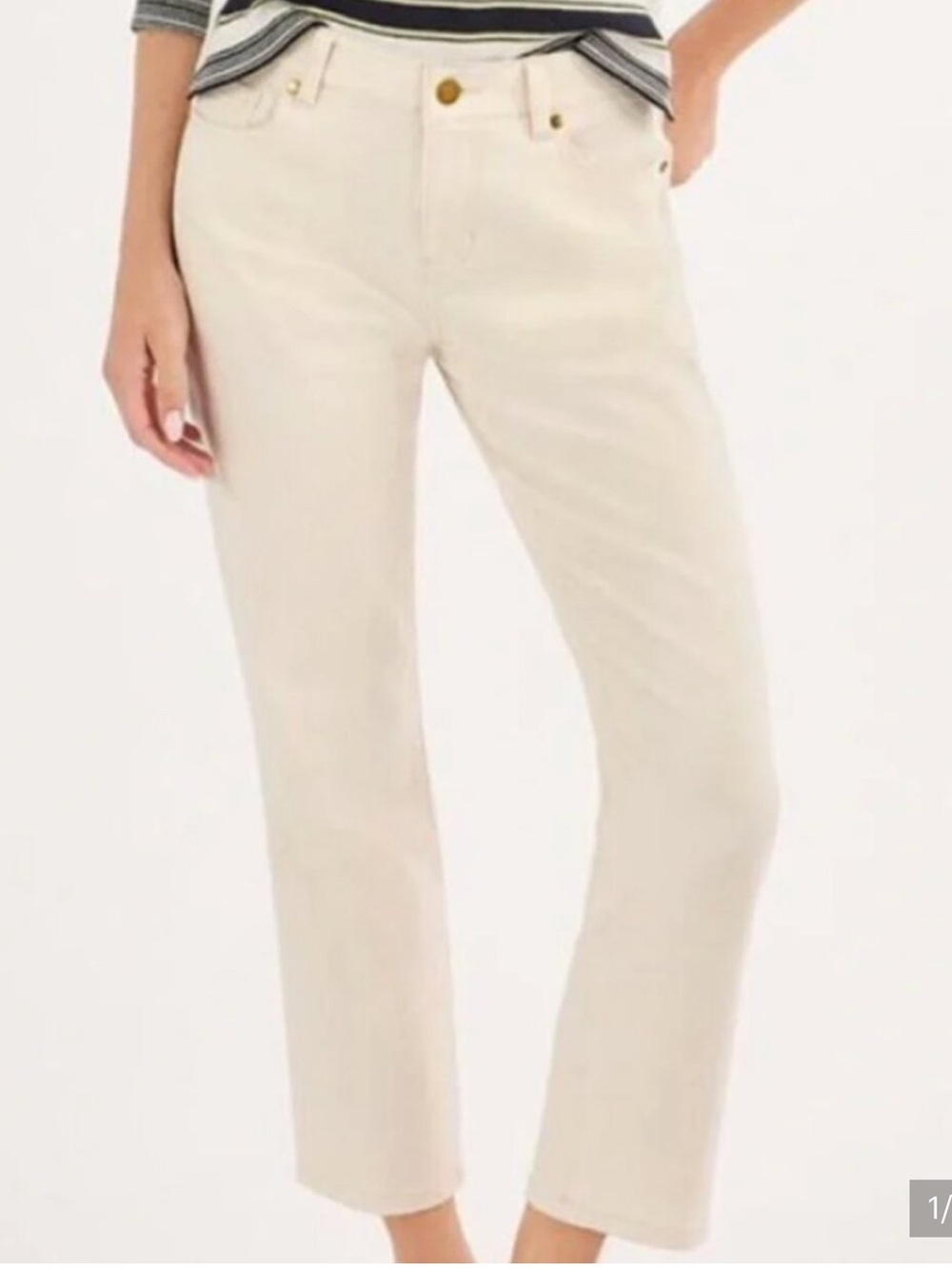 Cabi Soho Jeans Cream Straight Leg Jeans Ankle Crop Style 6701 - Picture 14 of 14
